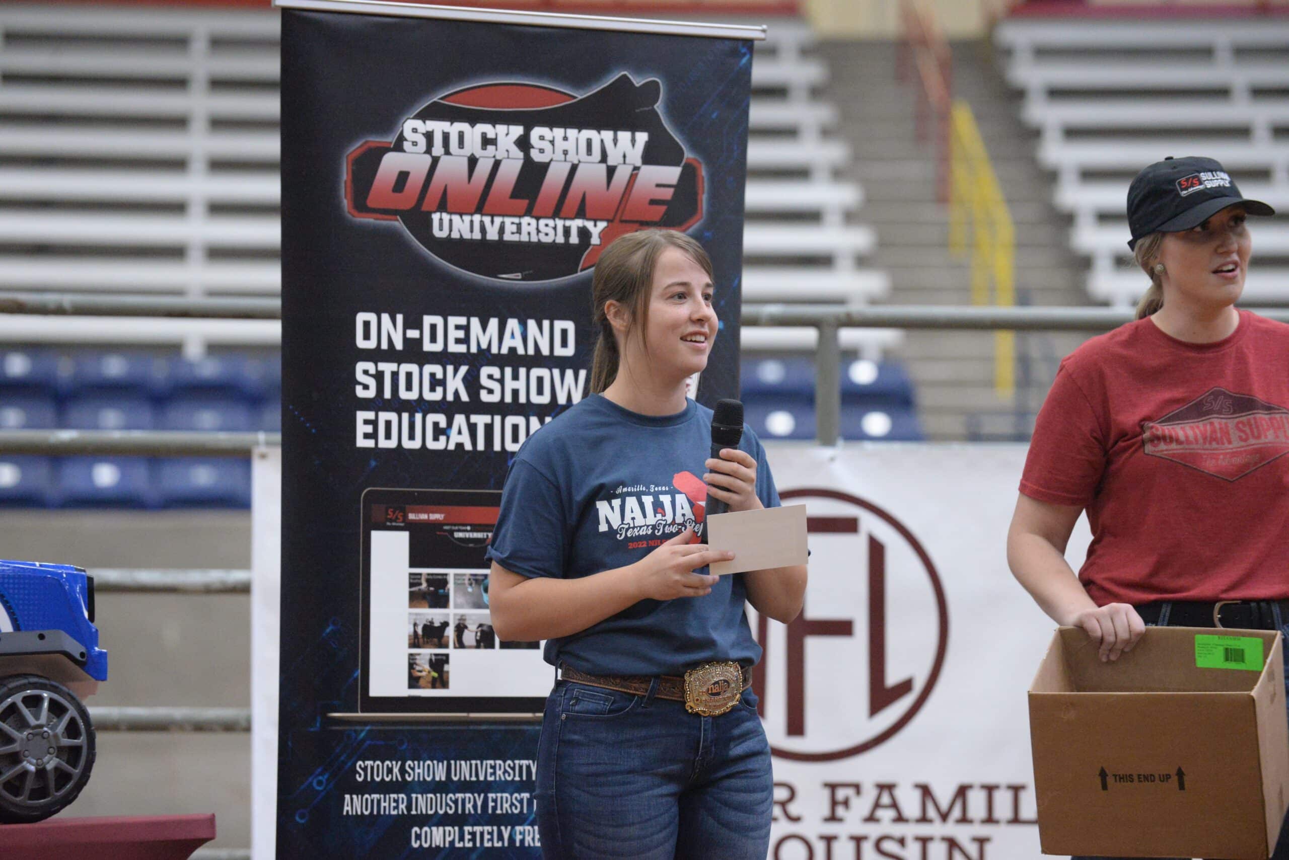 A newsletter with the title “NALJA NEWS Winter 2023” includes a junior president’s letter, a board of directors list with contact info, and a photo of a young man in a red shirt and cowboy hat. Blue and white theme throughout.