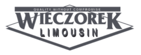 Logo for Wieczorek Limousin with the slogan Quality Without Compromise above the main text, all in bold, stylized gray letters within a diamond-shaped border.